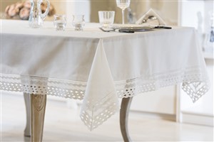 Table Cloth Su Dalgası 180*340 White