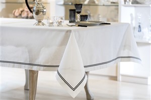 Table Cloth 2 Sıra Pikolu 180*280 Wh-Black