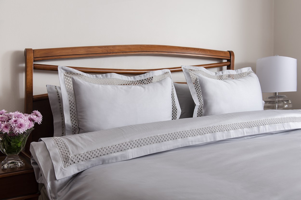 Dantelli Nevresim Takımı Çift Kişilik Veronica Gri