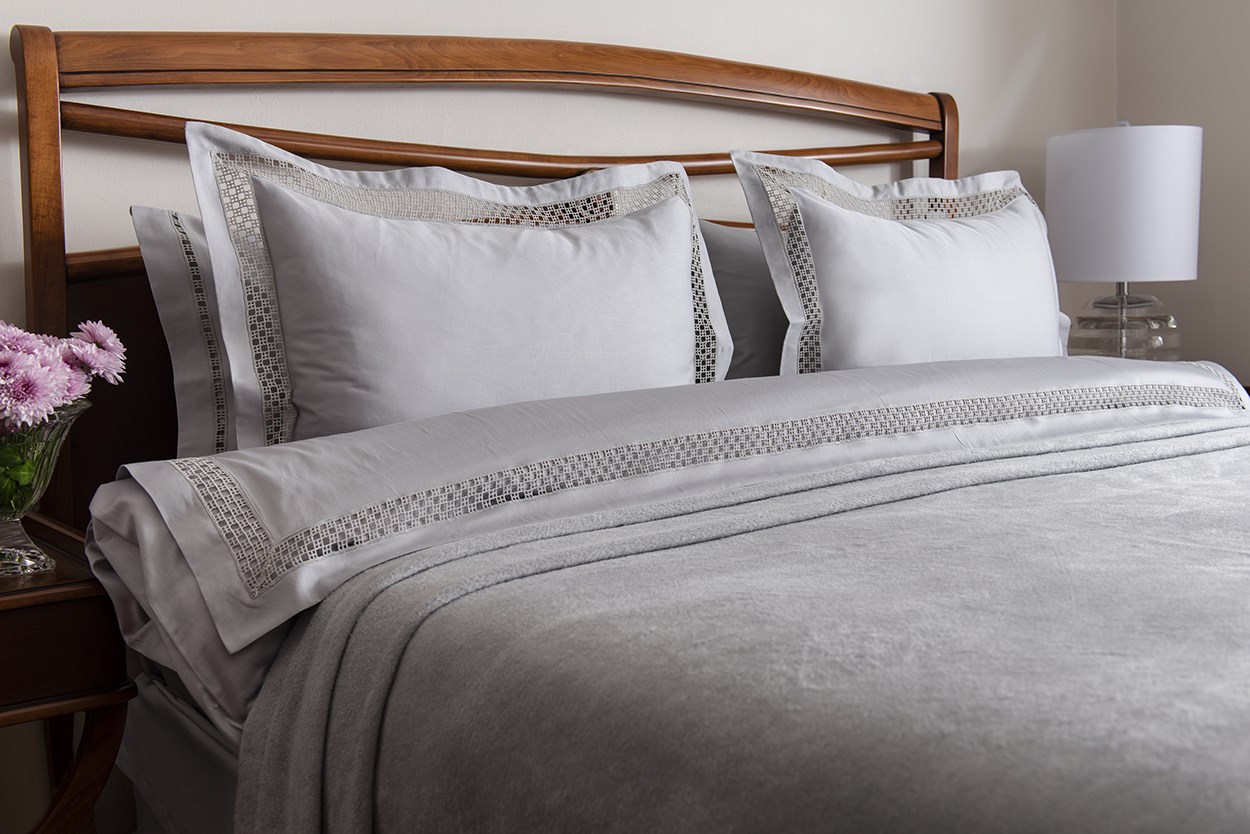 Dantelli Nevresim Takımı Çift Kişilik Veronica Gri