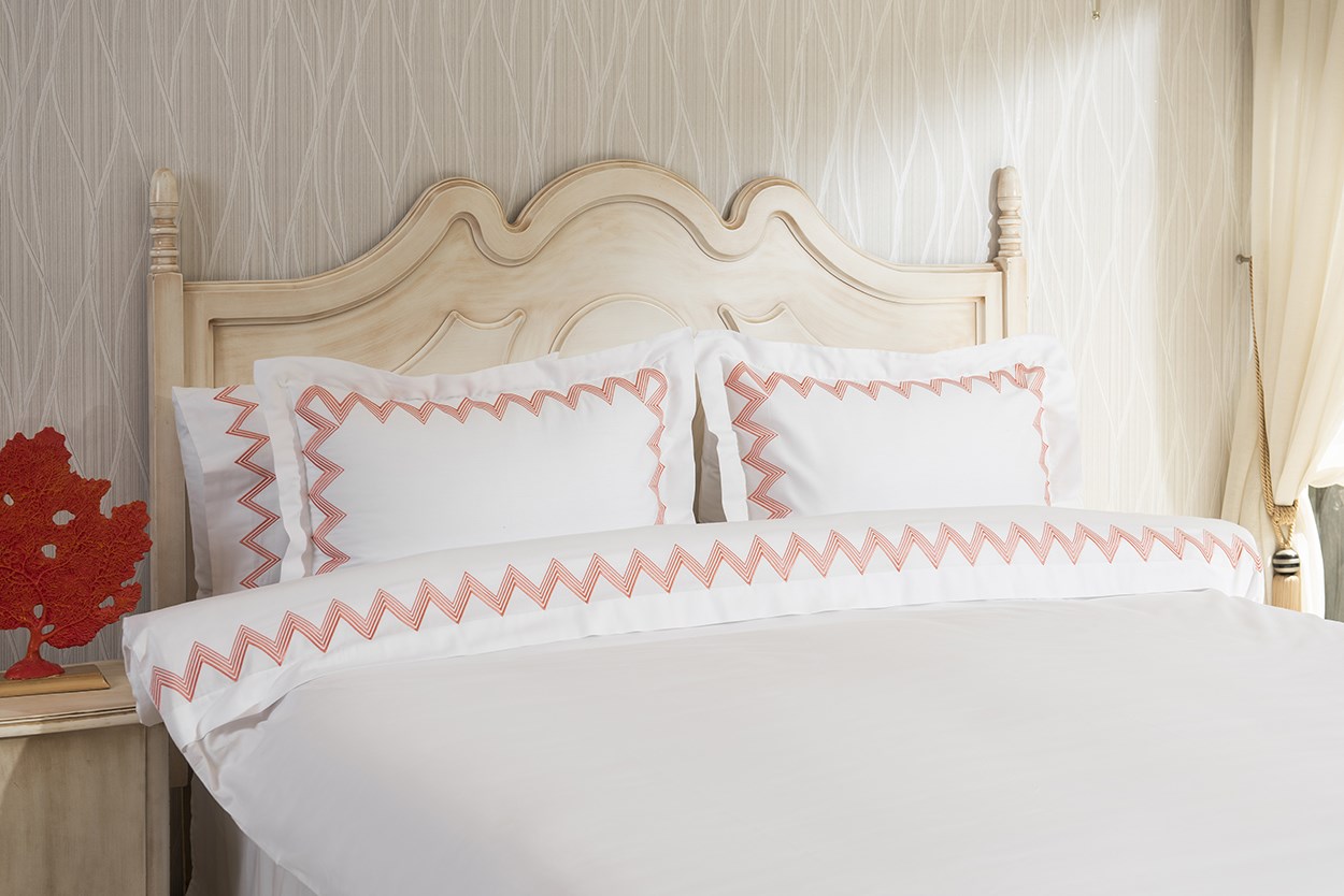 Nakışlı Nevresim Takımı Çift Kişilik Zigzag By Mercan