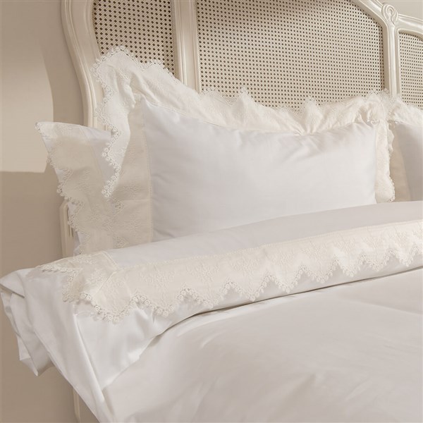 Nevresim Takımı Çift Kişilik Fisto Lina FA-8566 - 120 Tel Beyaz