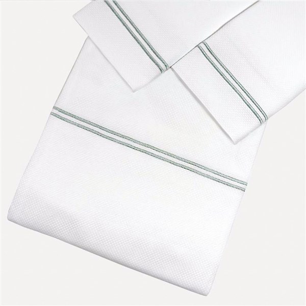 Double Pique Set 2 Sıra Pikolu White-Green