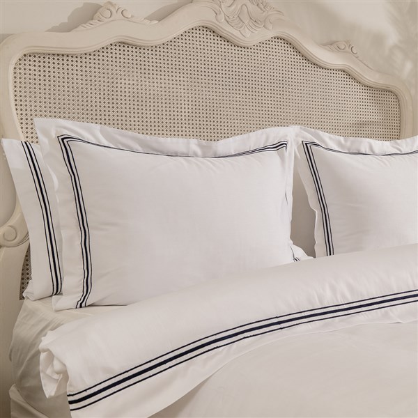 Kalın 3 Sıra Pikolu Çift Kişilik Nevresim Takımı By Lacivert