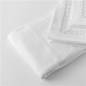 Dantelli Pike Takımı Çift Kişilik Kassia Beyaz