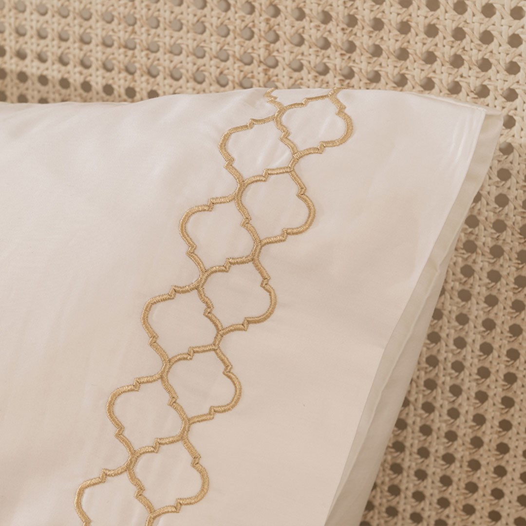 Pike Takımı Çift Kişilik Geometri - Mısır Pamuğu By Taş Rengi