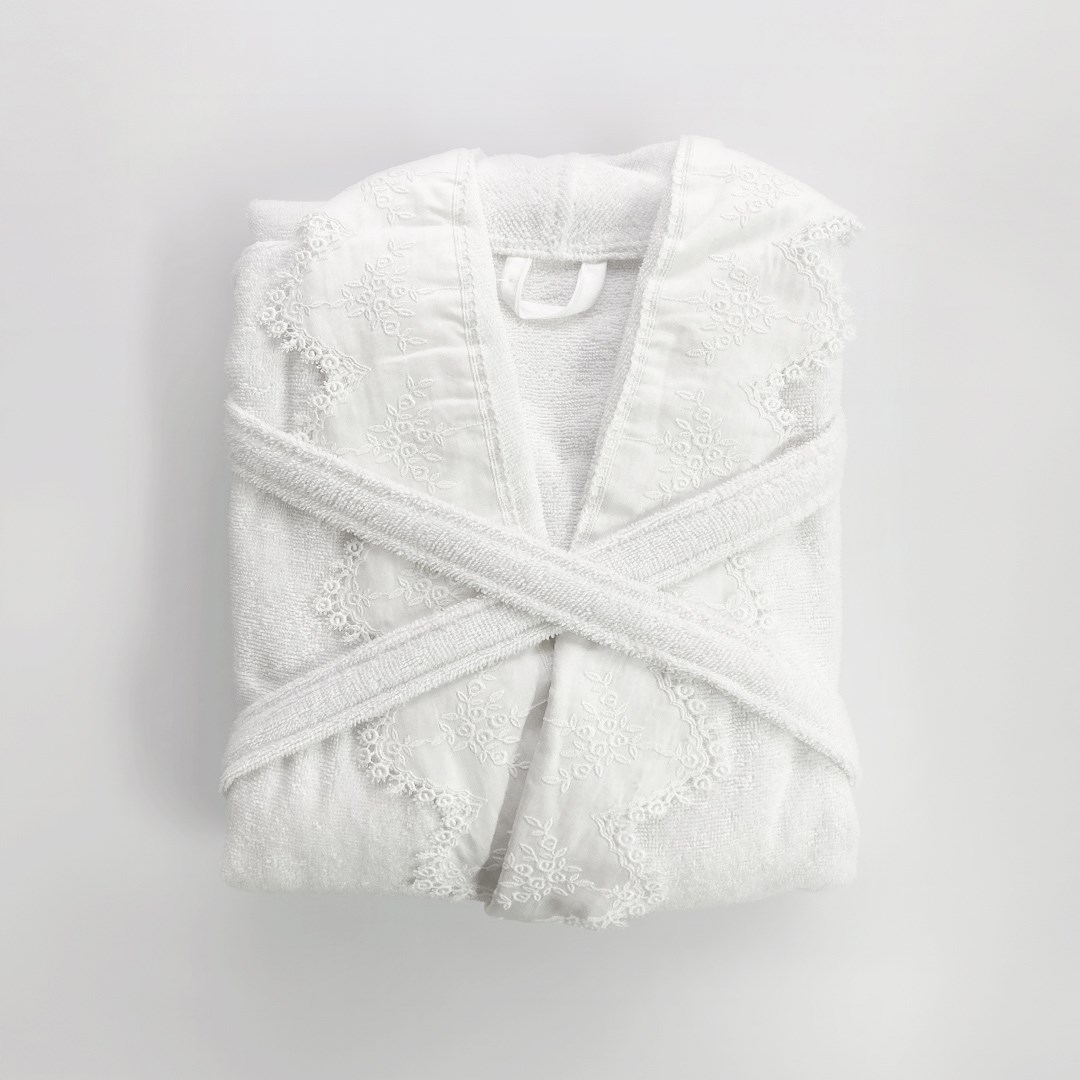 Dantelli Bornoz Fisto Lina FA-8566 Beyaz