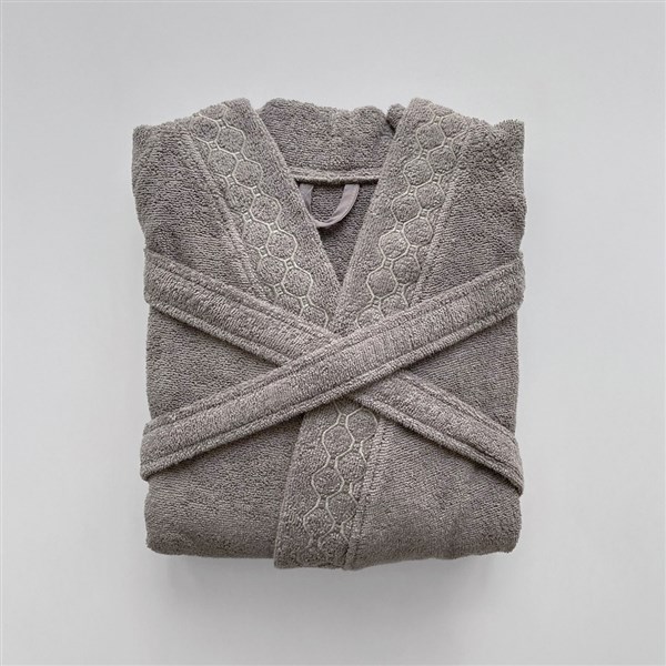 Nakışlı Bornoz Lotus Antrasit