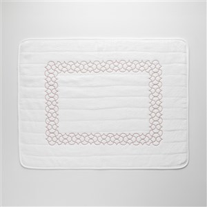 Nakışlı Ayak Havlusu Peony Beyaz-Bej