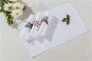 Kitchen Towel, New Year, Set of 4 White