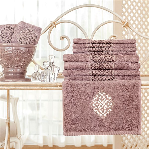 Dantelli El Havlusu Güpür Mürdüm