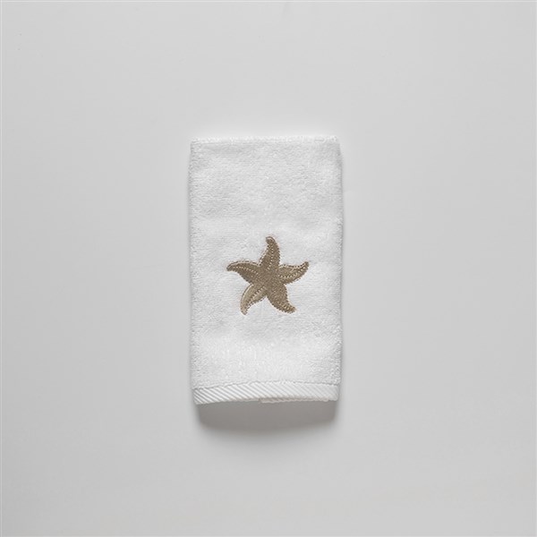 Nakışlı El Havlusu Star Beyaz
