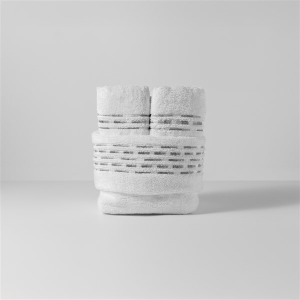 Basket + 4 Hand Towels Shades White-Gray