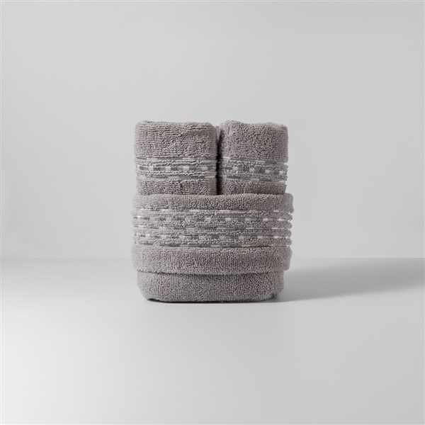 Basket + 4 Hand Towels Shades Gray