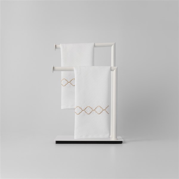 Nakışlı Keten El Havlusu Geometri By Taş Rengi