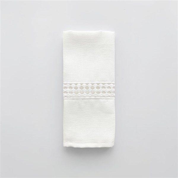 Dantelli Keten El Havlusu Clara Kırık Beyaz