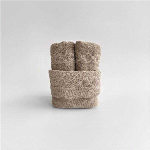 Nakışlı Lotus Kese + 4 El Havlu Mınk