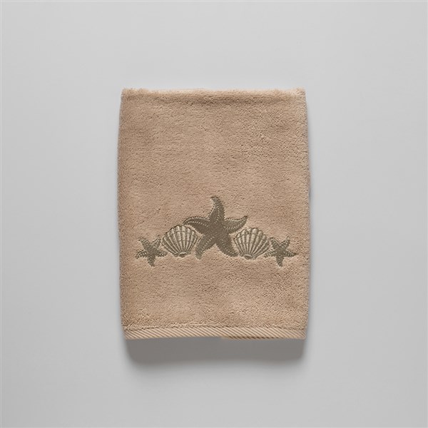 Nakışlı Yüz Havlusu Shell&Star Kum Rengi