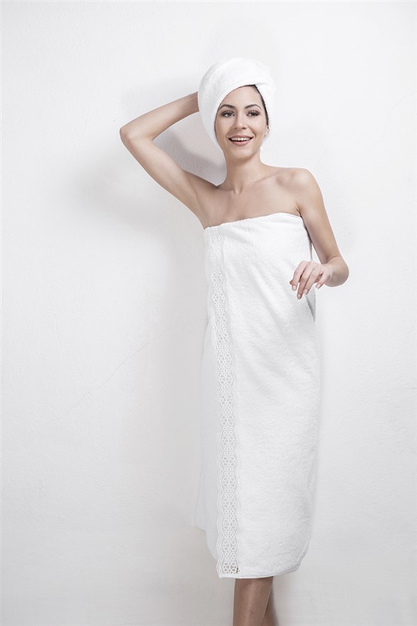 Bath Towel Daisy White