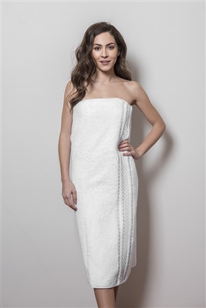 Dantelli Banyo Havlusu Veronica Beyaz