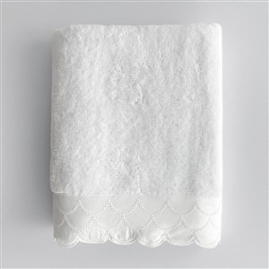 Dantelli Banyo Havlusu Fisto Angelica 32811 Beyaz