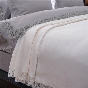 Dantelli Battaniye Çift Kişilik Daisy Kemik