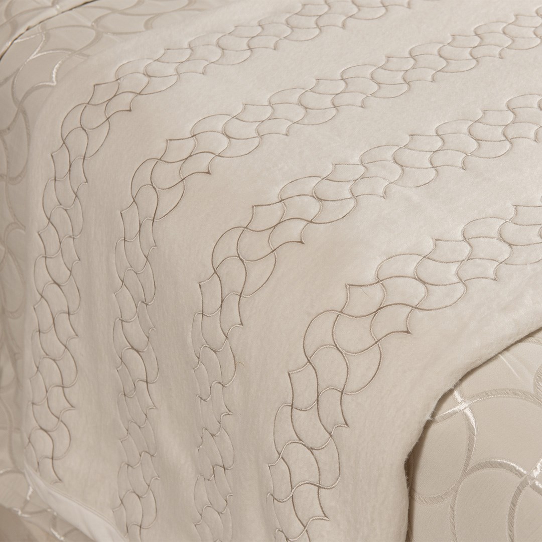 Nakışlı Battaniye Çift Kişilik Peony Kemik-Kum R.