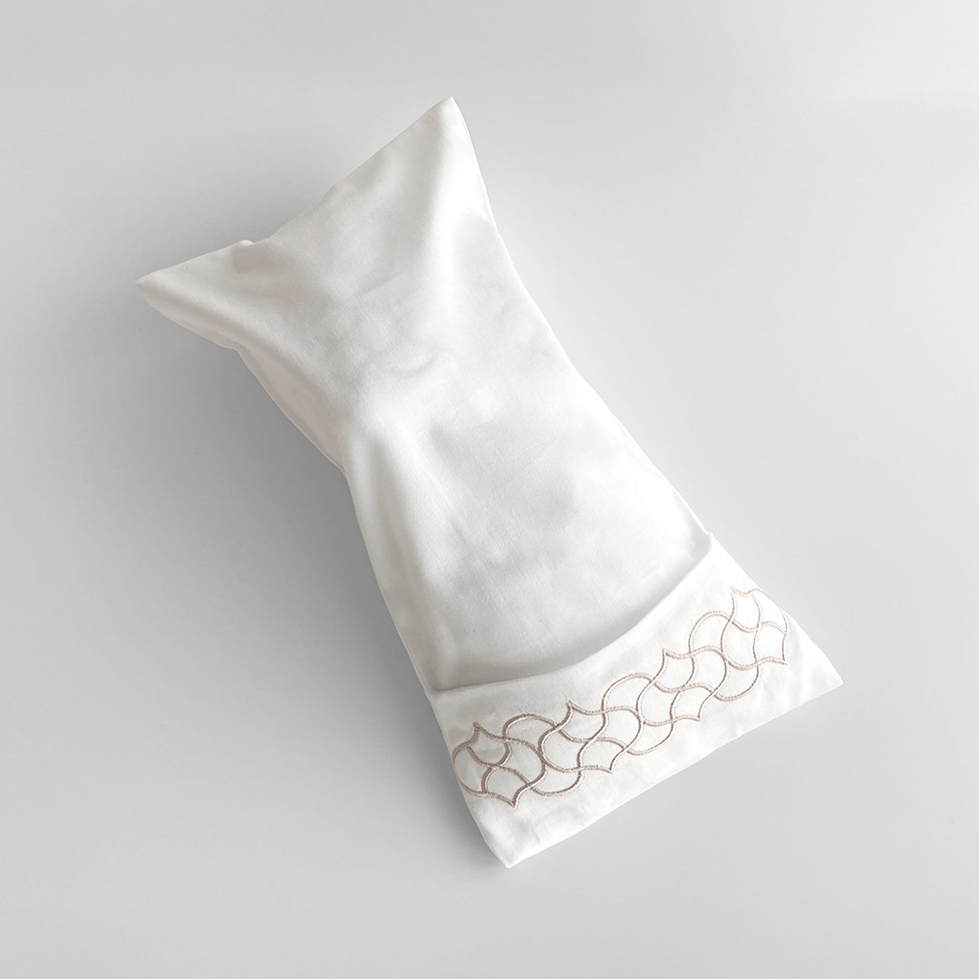 Nakışlı Terlik Peony Beyaz-Bej