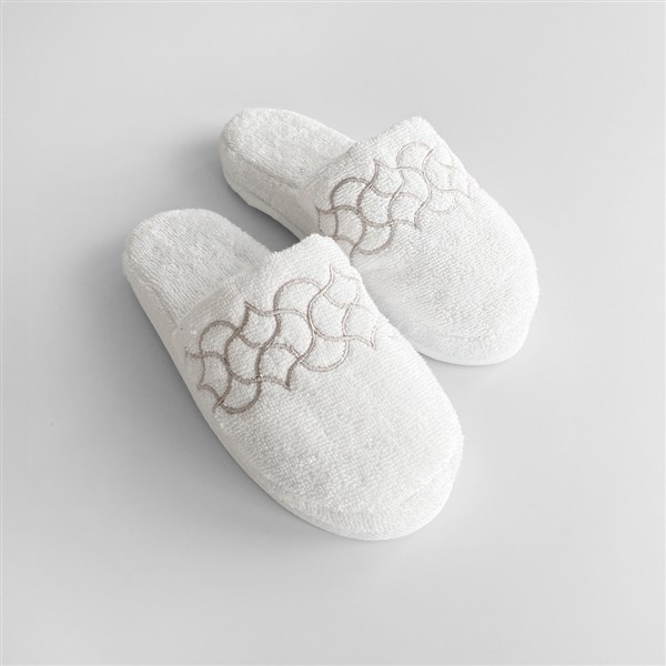 Nakışlı Terlik Peony By Kum Rengi