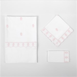 Bebek Nevresim Takımı Ayıcıklı Kanaviçe By Pembe