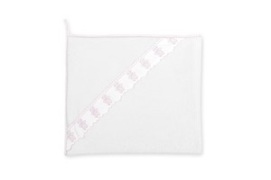 Baby Towel Ayıcıklı Kanaviçe White-Pink