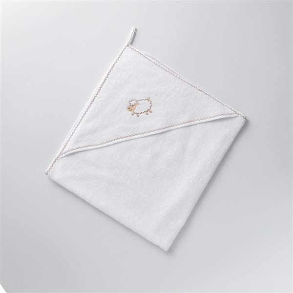 Bebek Kurulama Havlusu Kuzu Beyaz-Bej
