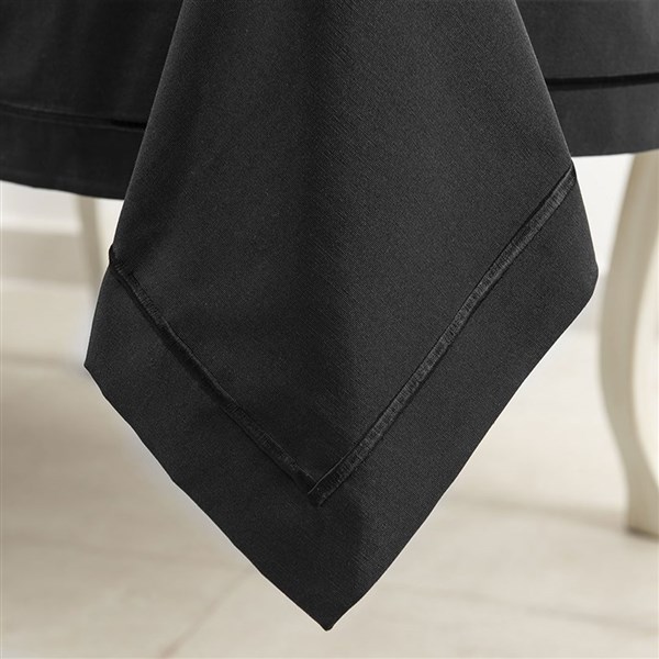 Kalın Tek Sıra Pikolu Masa Örtüsü Siyah