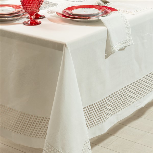 Dantelli Masa Örtüsü Honey Beyaz