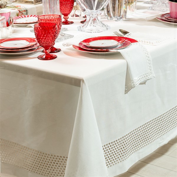 Dantelli Masa Örtüsü Honey Beyaz