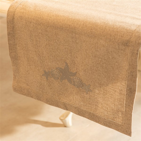 Embroidered Runner Shell&Star Keten