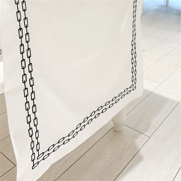 Nakışlı Masa Bandı Zincir By Siyah