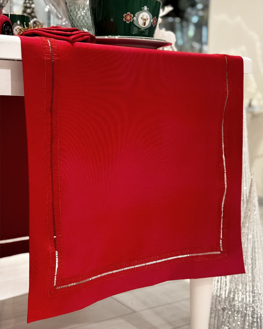 Dantelli Masa Bandı Glow Kırmızı