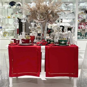 Dantelli Masa Bandı Glow Kırmızı