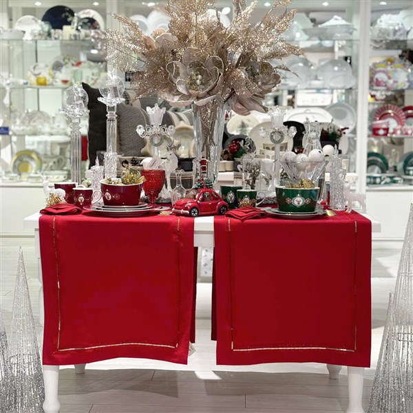 Dantelli Masa Bandı Glow Kırmızı