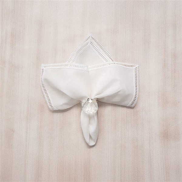 4 Piece Napkin Set Gloria White