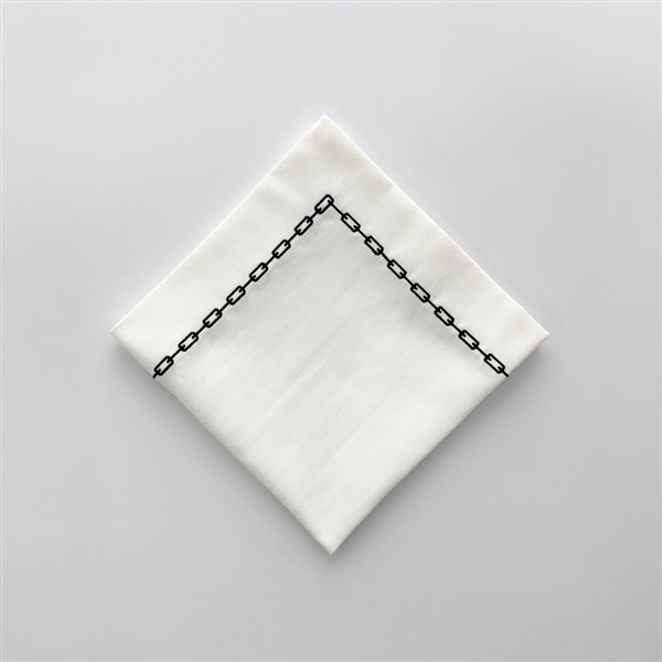 Nakışlı Peçete 4'lü Paket Zincir By Siyah