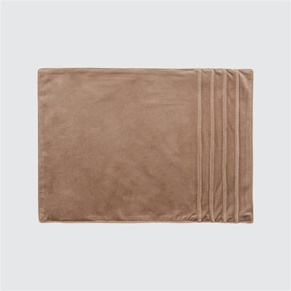 Velvet Placemat Liny,Set of 2 Beige