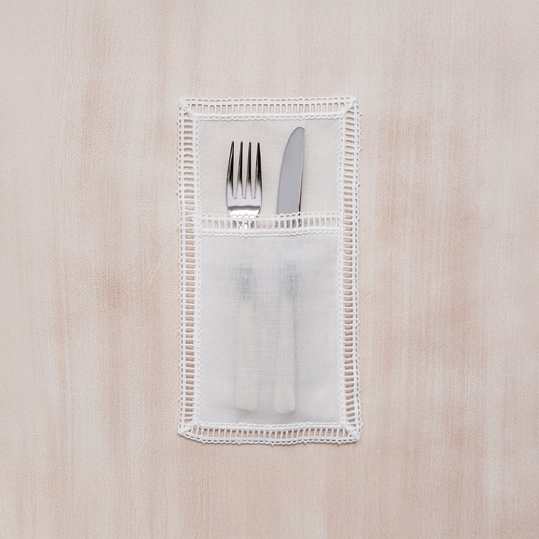 Dantelli Kaşıklık Gloria Beyaz