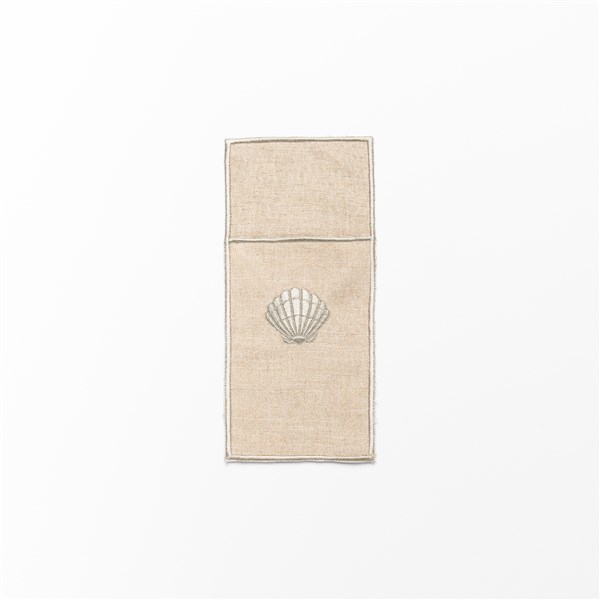 Embroidered Cutlery Cover Shell Keten