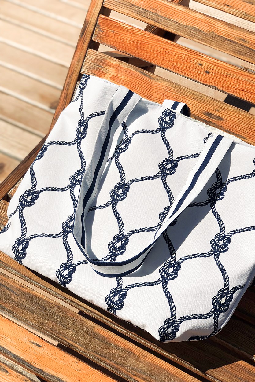 Plaj Çantası Halat Baskılı By Lacivert