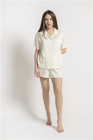 Şortlu Pijama Takımı Fiore Kemik