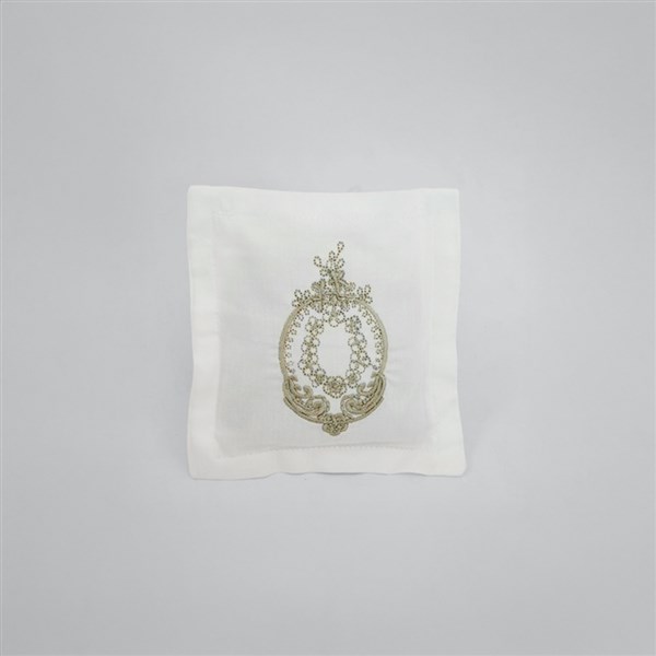Embroidered Lavender Bag Rozet White-Beige