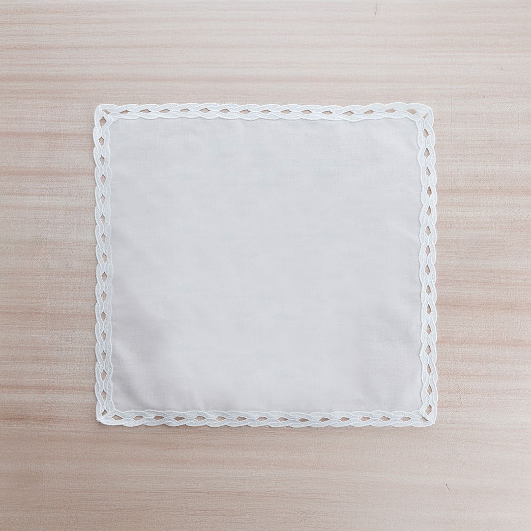 Dantelli Peçete 4'lü Paket Su Dalgası 45*45 Beyaz