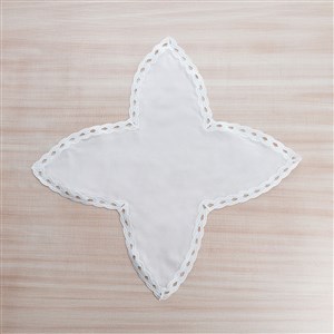 Dantelli Ekmek Sepeti Örtüsü Su Dalgası Beyaz